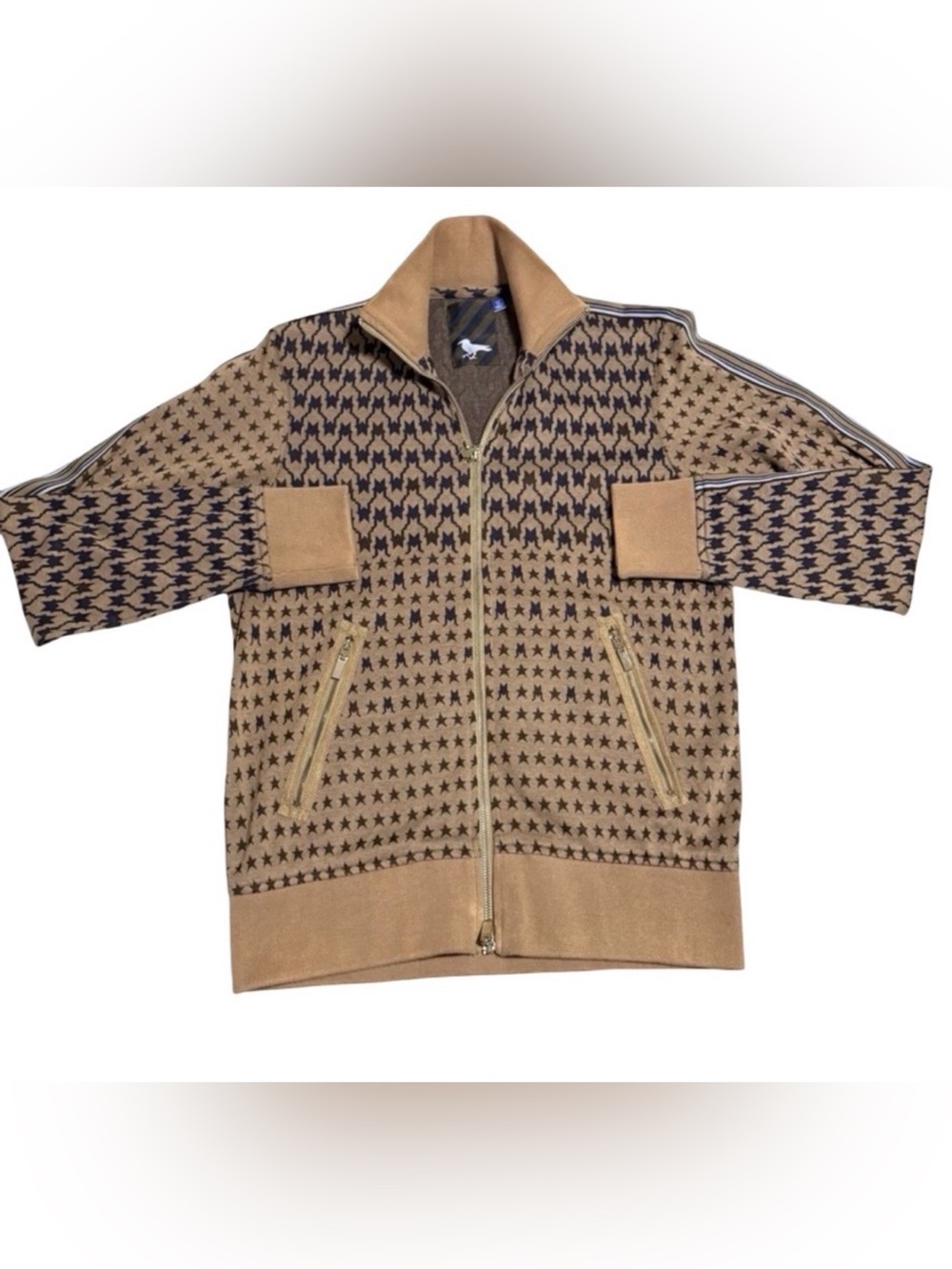Modern Amusement Women's Sz S Multi Color Houndstooth Print Track Jacket